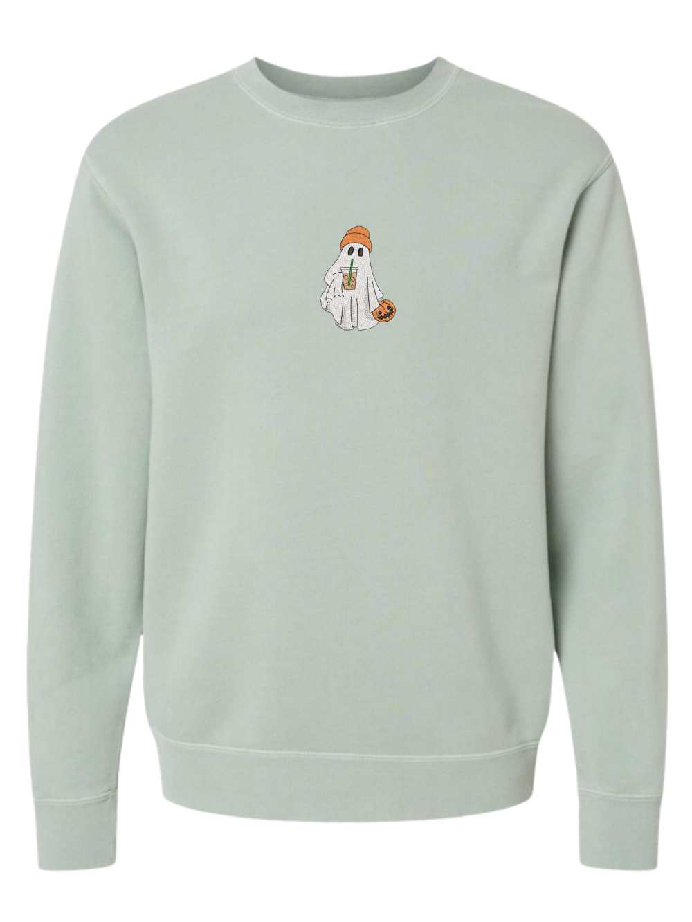 Iced Coffee Beanie Ghost Embroidered Sweatshirt