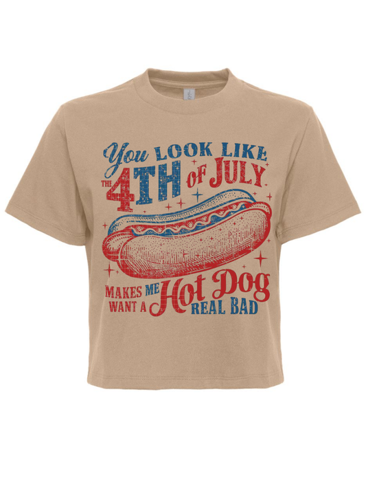 You Look Like The 4th Of July Printed Women's Heavyweight Boxy Graphic T-Shirt