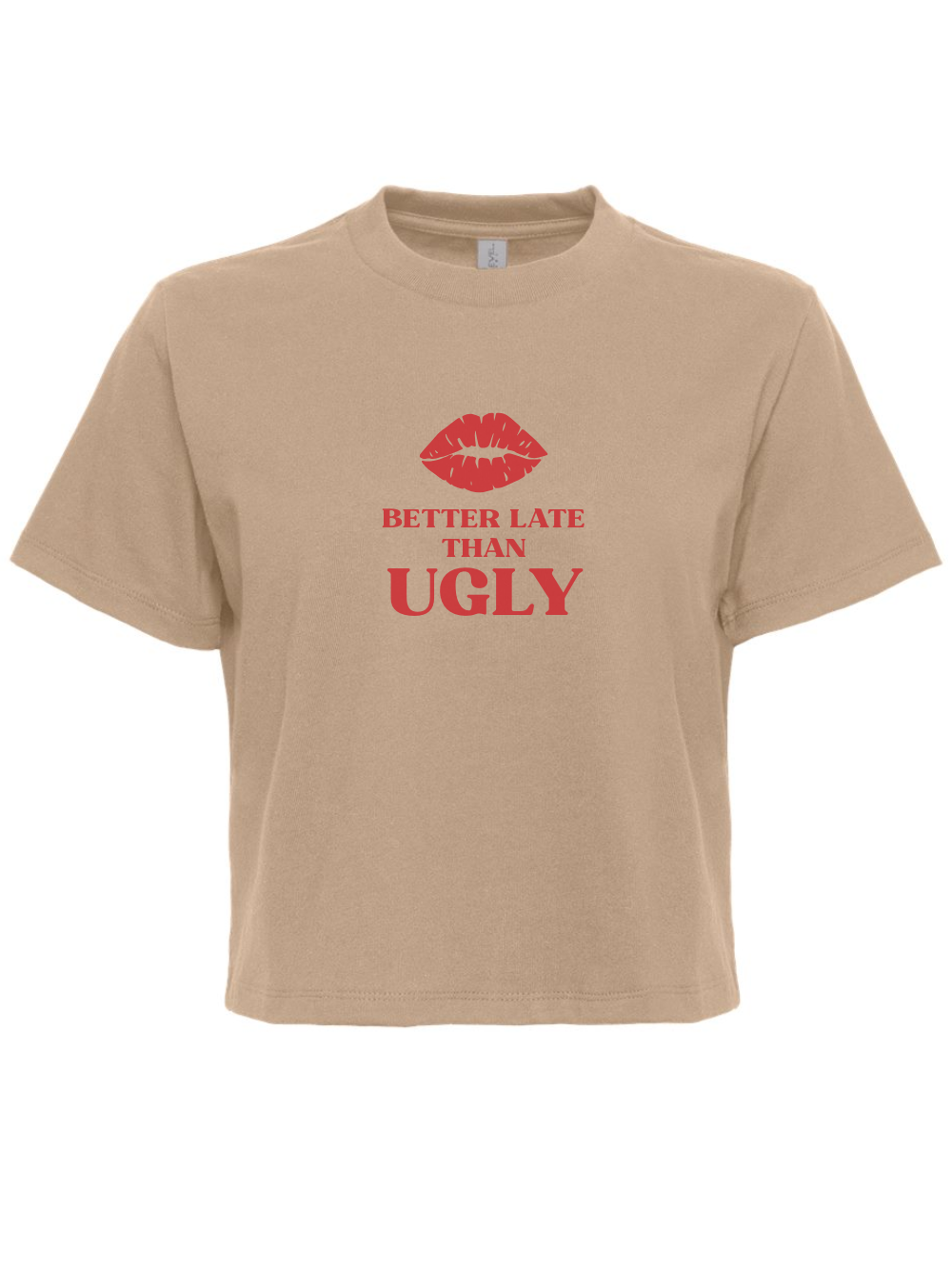 Embroidered Better Late Than Ugly Women's Jersey Midi Boxy Tee