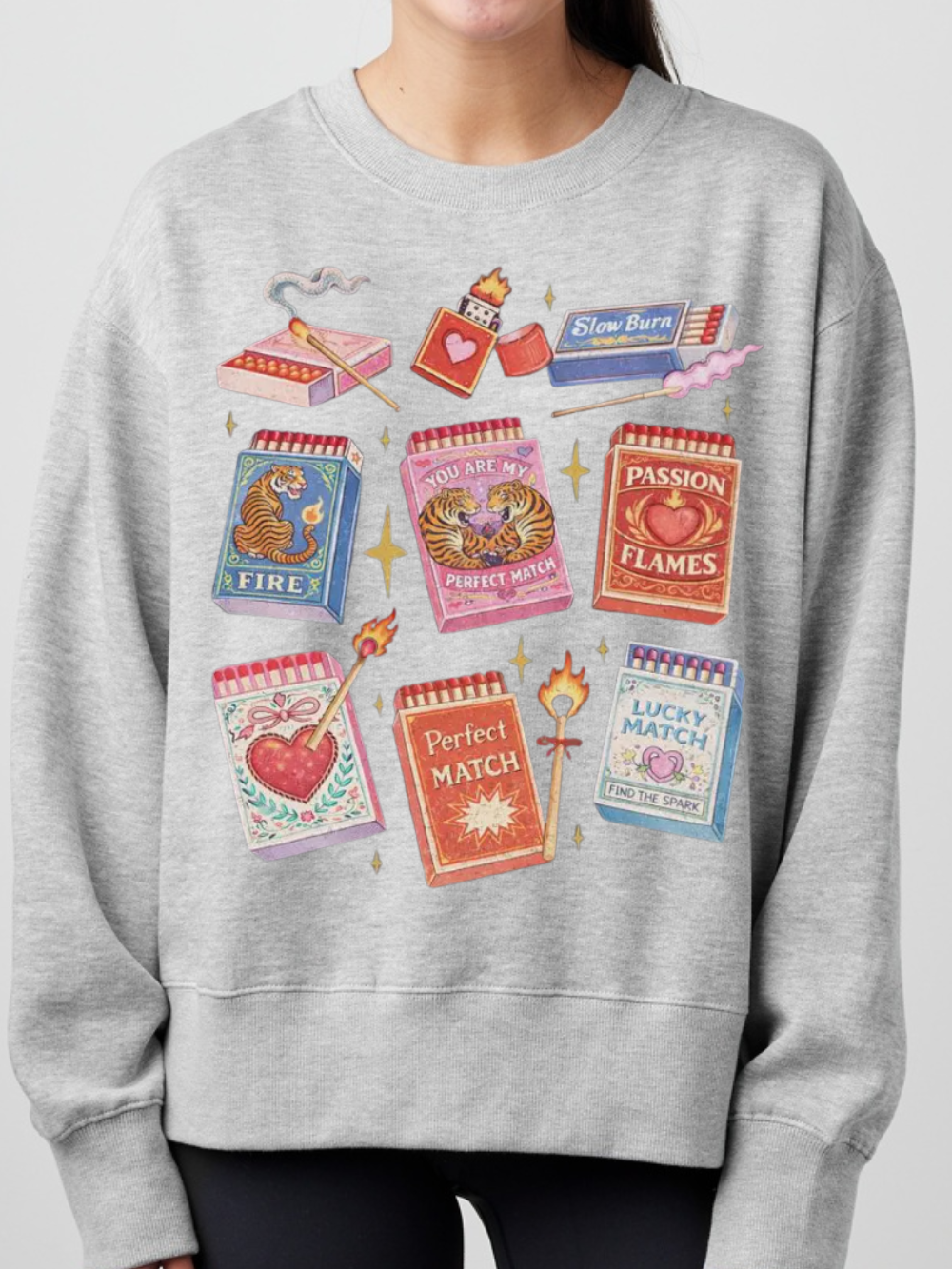 Perfect Match Graphic Ladies Boxy Crew