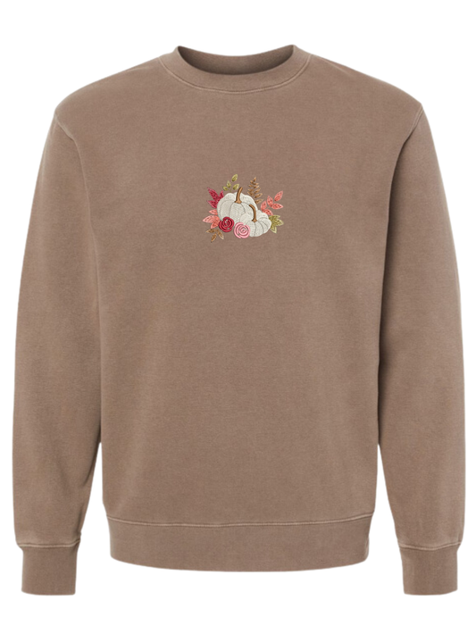 Pumpkins and Flowers Embroidered Sweatshirt