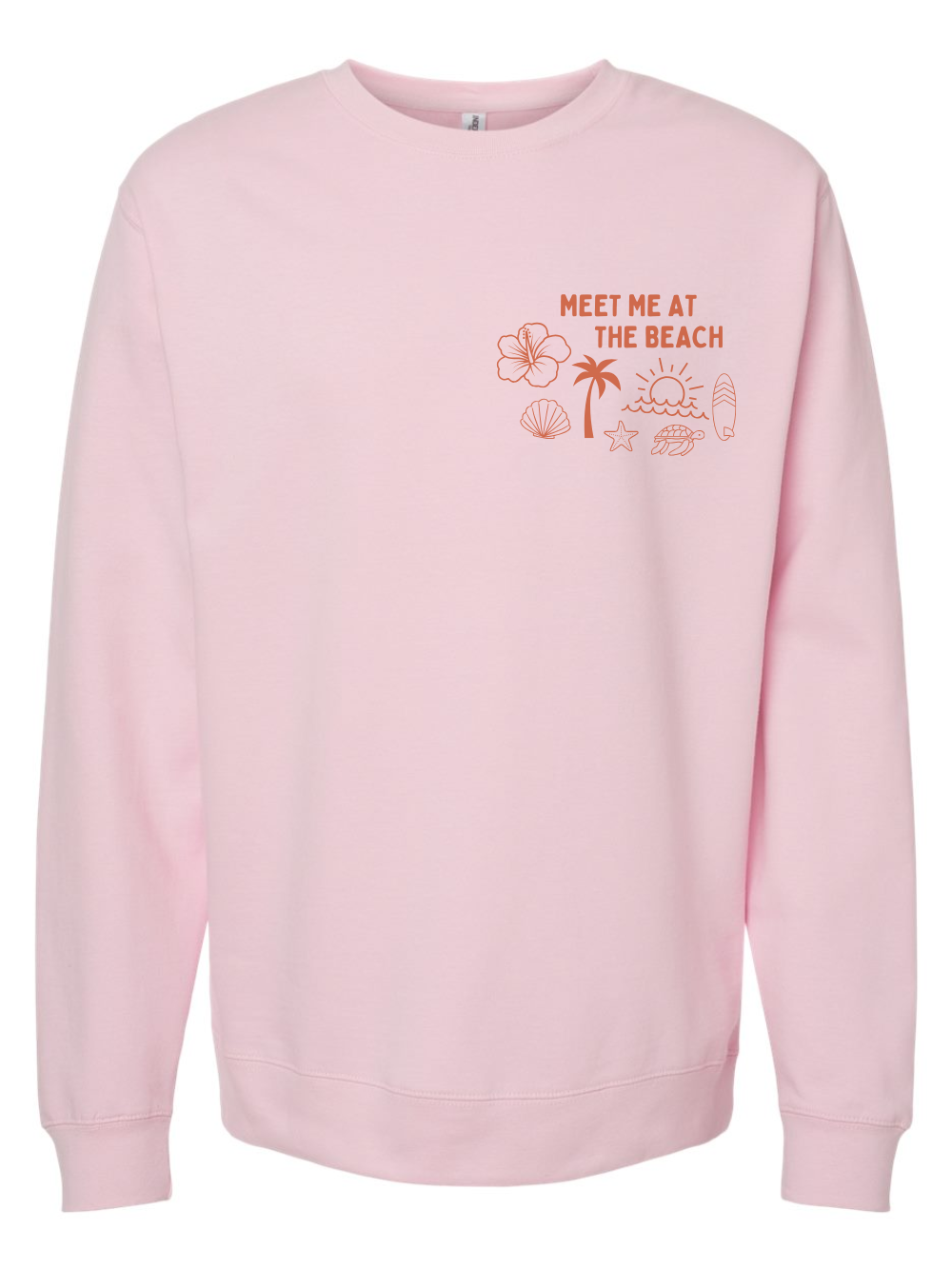 Meet Me At The Beach Embroidered Crewneck Sweatshirt