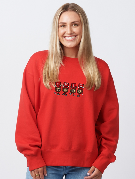 Ohio State Buckeyes Embroidered Boxy Crewneck