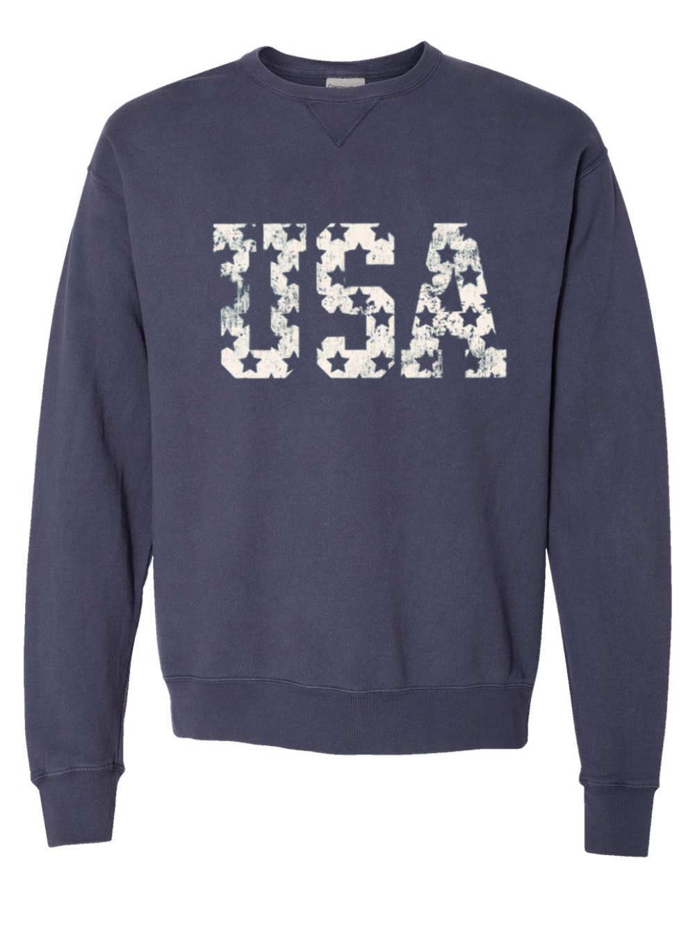 USA Washed Stars Comfort Wash Crewneck Graphic Sweatshirt
