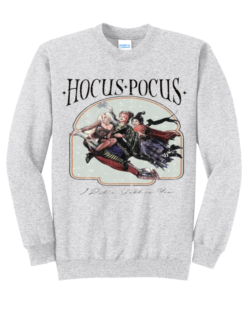 Hocus Pocus Sanderson Sisters Crewneck Graphic Heathered Sweatshirt