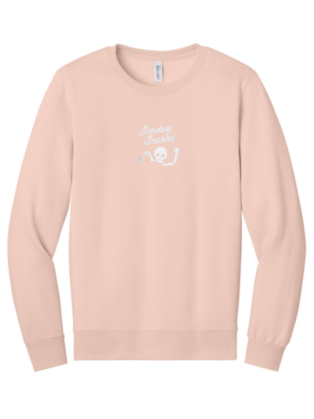 Sunday Scaries Skeleton Embroidered Fall Crewneck Sweatshirt