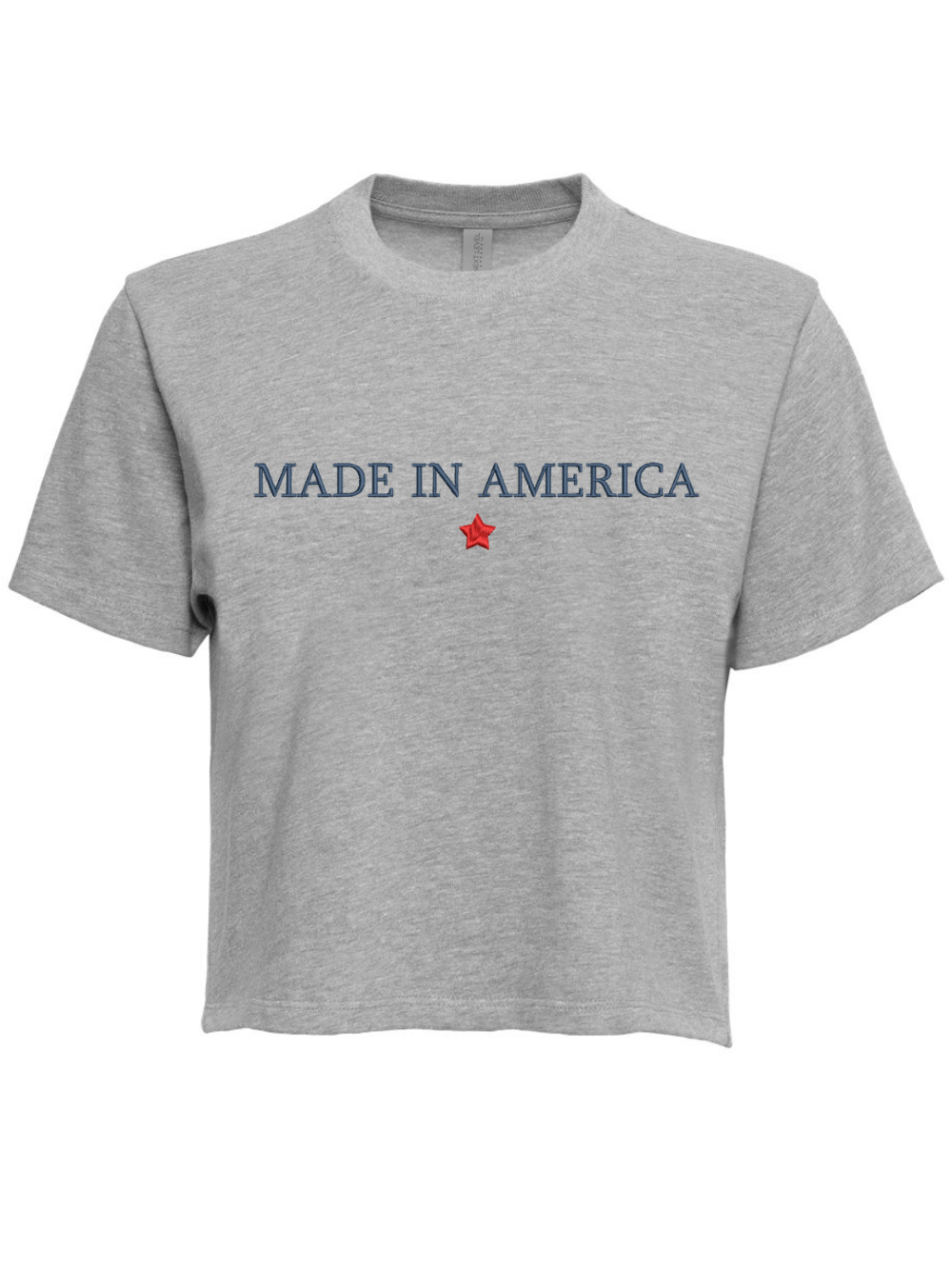 Made In America Embroidered Women's Heavyweight Boxy T-Shirt