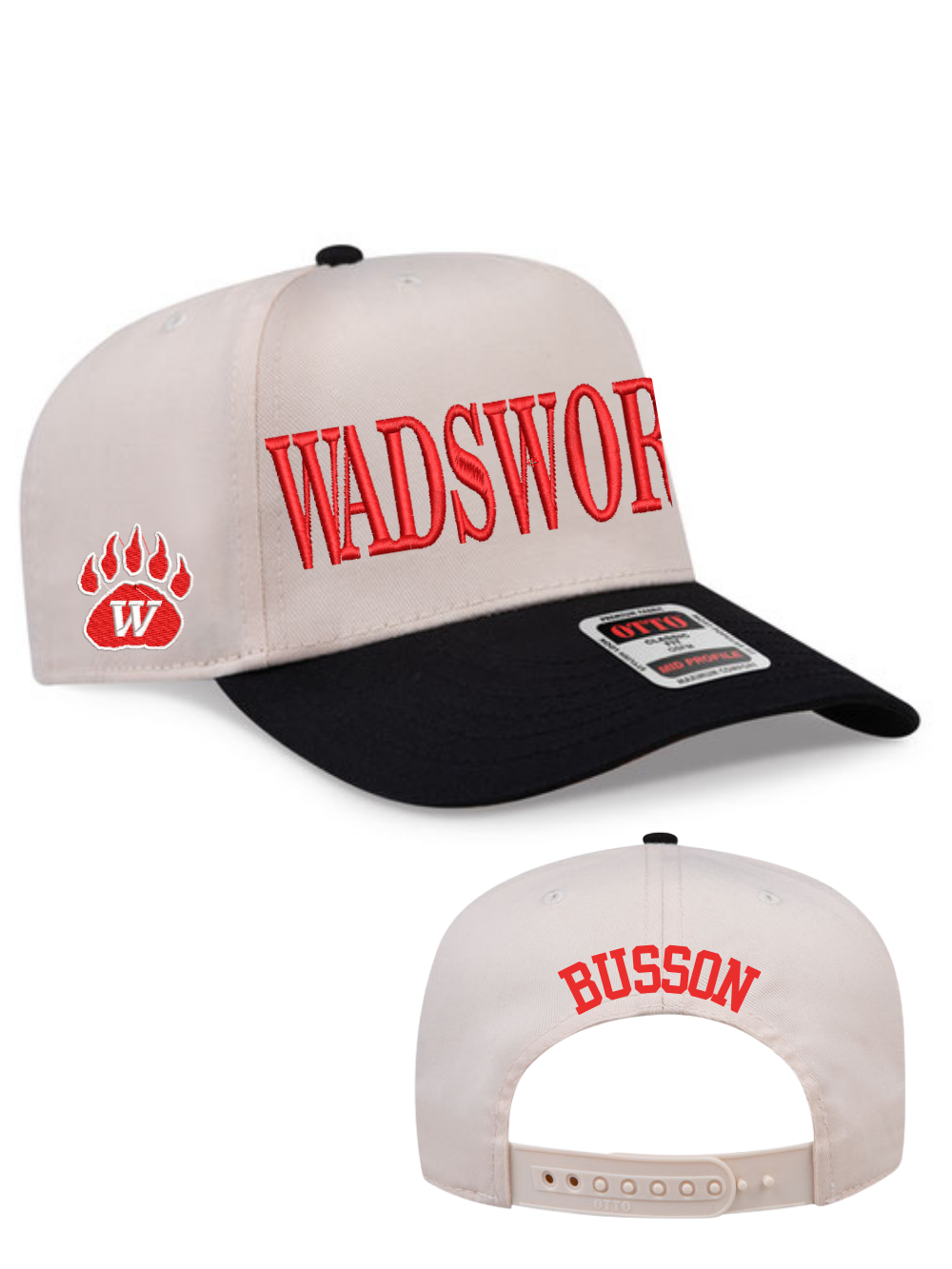 Custom Wadsworth Last Name Embroidered Otto Trucker Hat