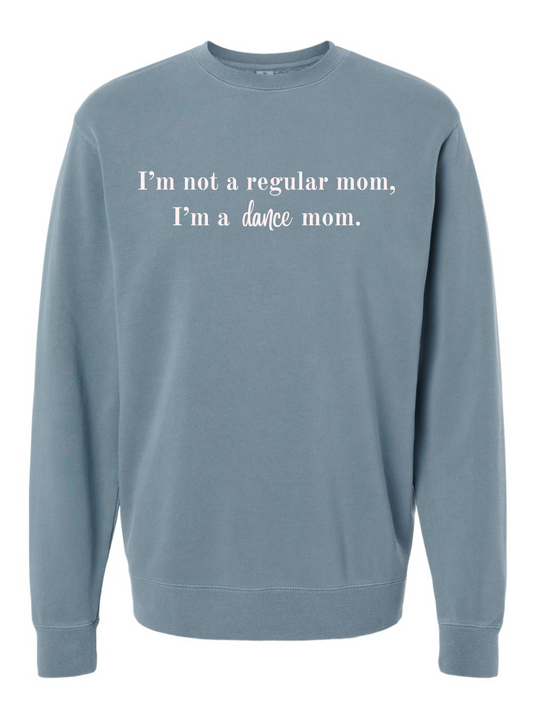 Not A Regular Mom Custom Sports Word Embroidered Washed Crewneck Sweatshirt