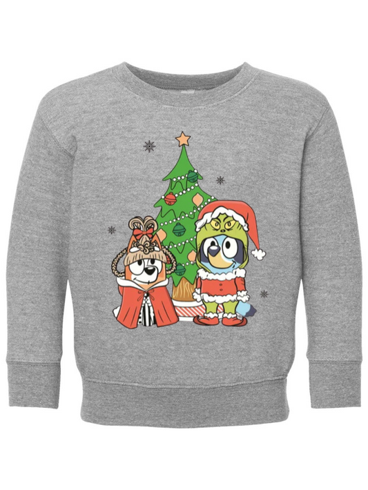 Bluey Christmas Graphic Toddler Or Kid Crewneck Sweatshirt
