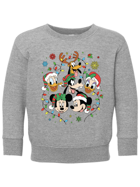 Mickey & Friends Christmas Graphic Toddler Or Kid Crewneck Sweatshirt