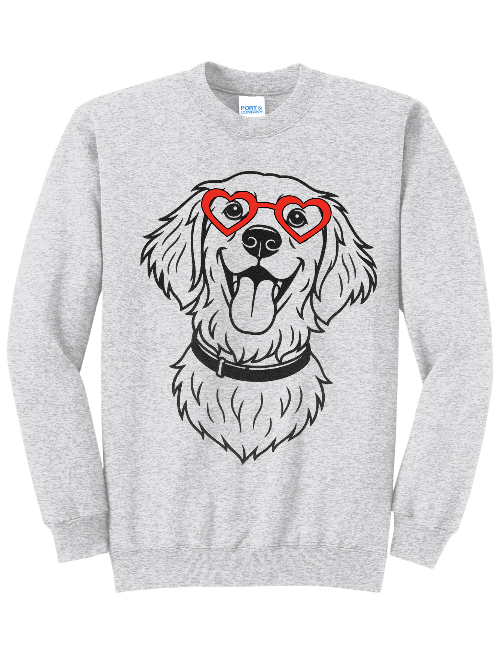 Custom Make It Your Own Dog Heart Glasses Printed Graphic Crewneck Sweatshirt