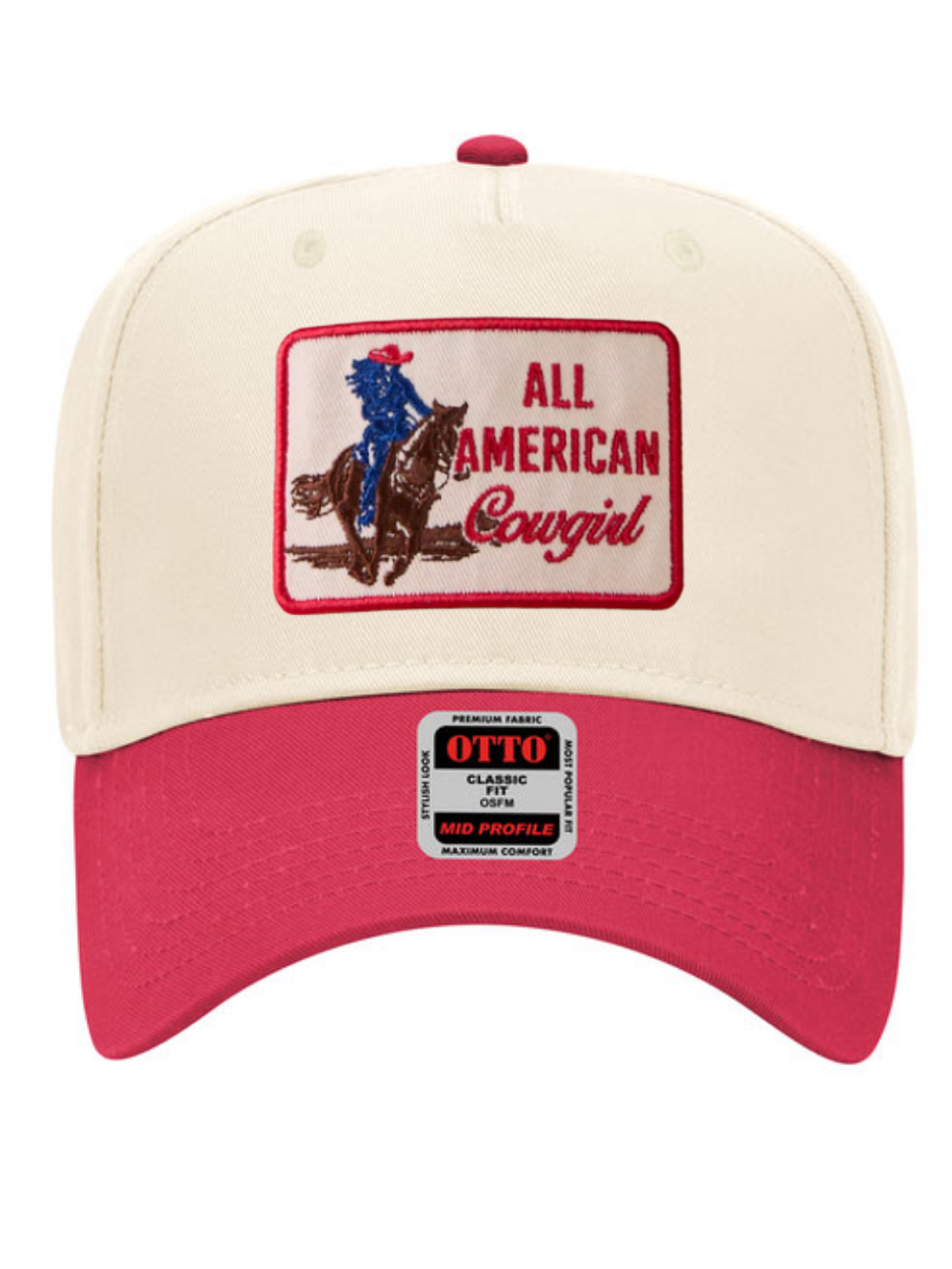 All American Cowgirl Embroidered 5 Panel Otto Trucker Hat