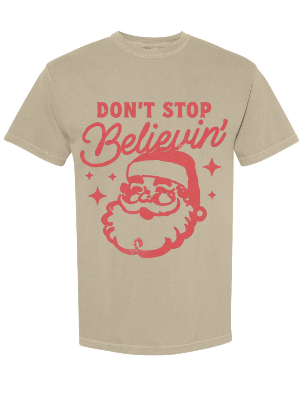 Don't Stop Believin' Printed Washed Graphic Tee or Crewneck