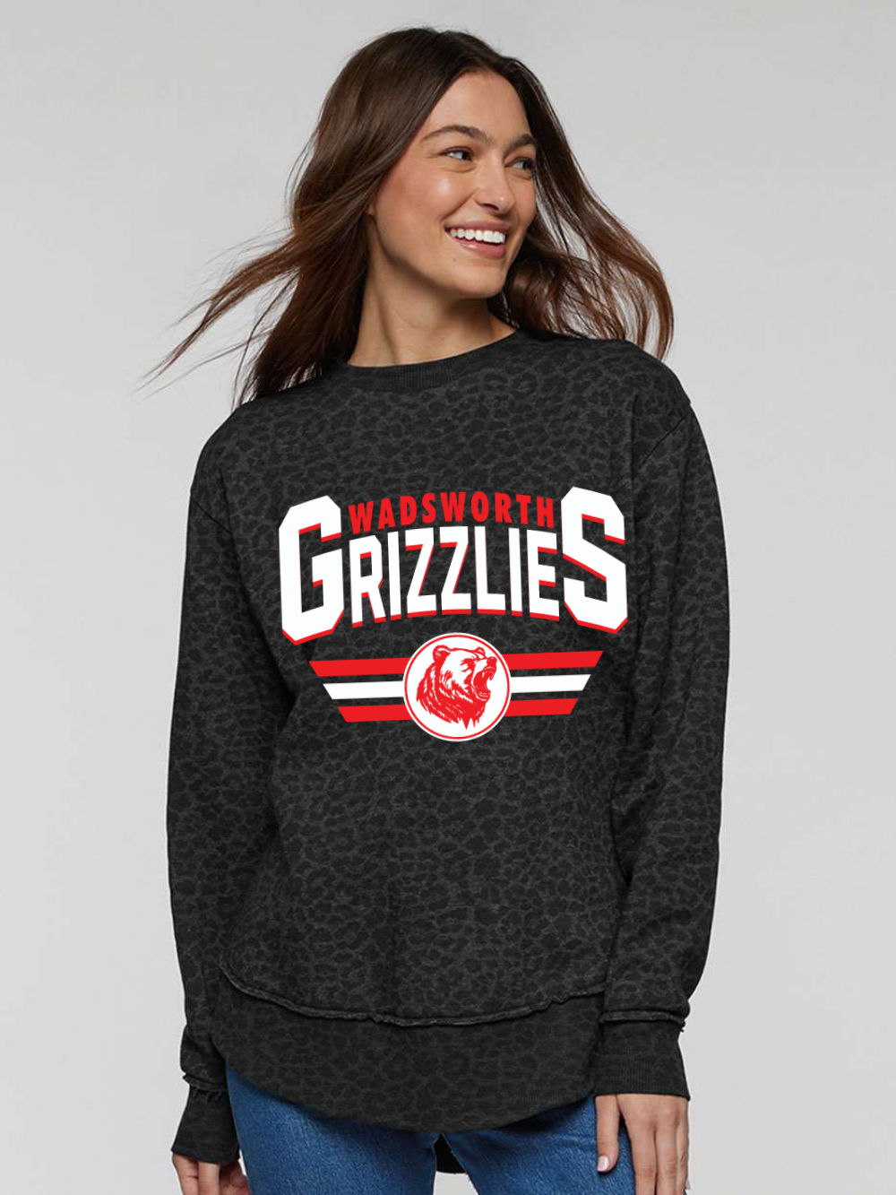 Wadsworth Grizzlies Printed Women's Weekend Fleece Crewneck Sweatshirt