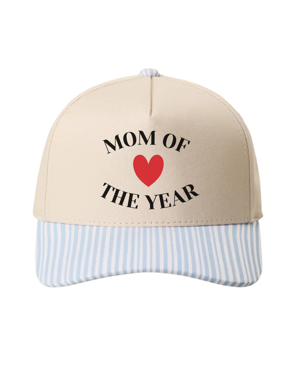 Mom Of The Year Embroidered Striped Trucker Hat