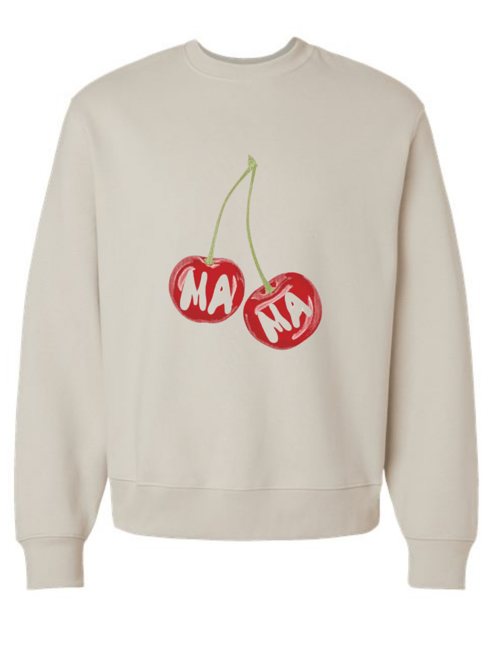Mama Cherries Graphic Heavyweight Crewneck Printed Sweatshirt