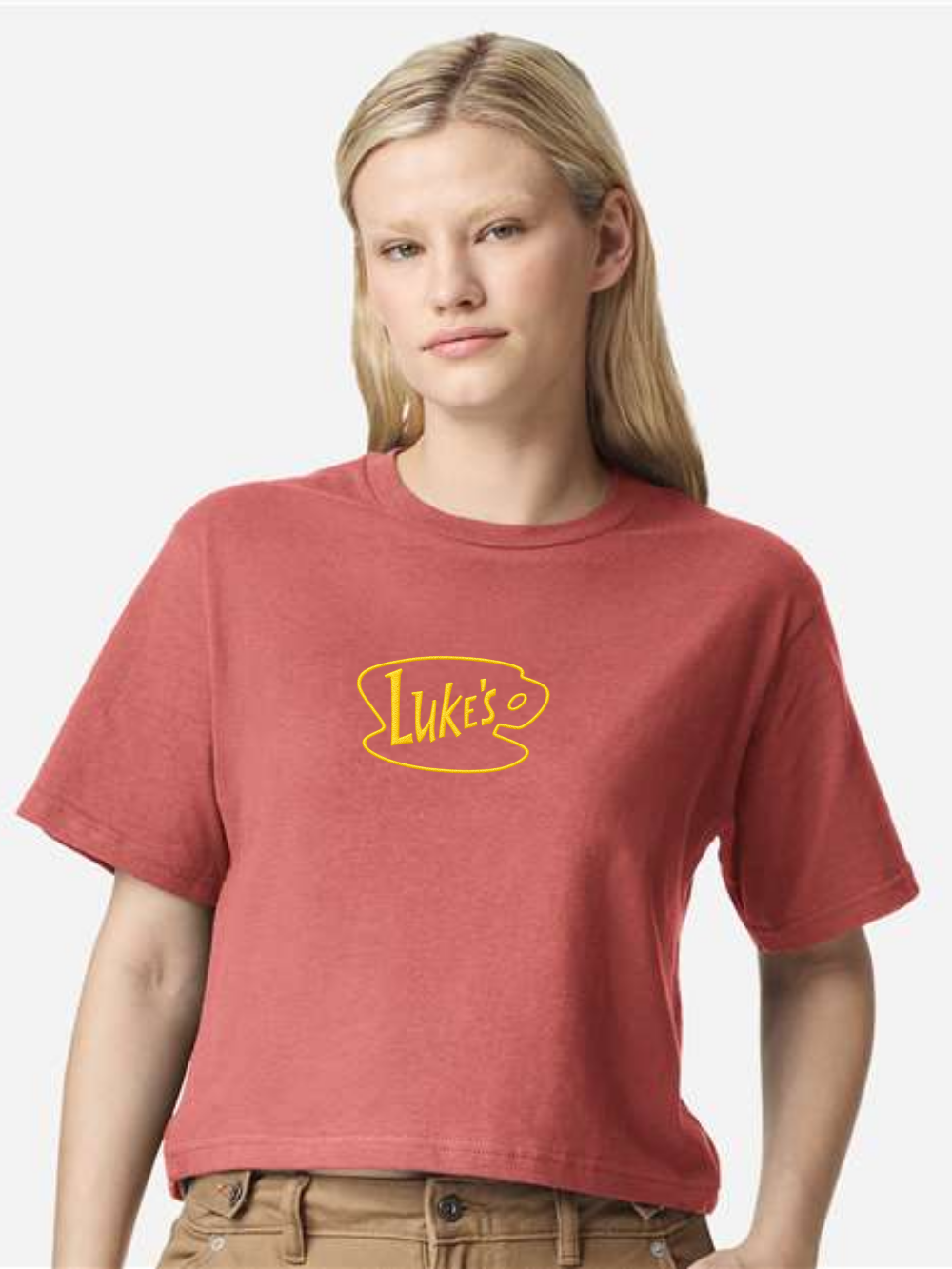 Luke's Coffee Embroidered Graphic Boxy Tee