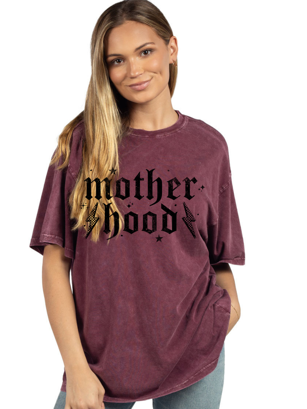 Motherhood Rock Band Graphic Ladies' Oversized T-Shirt