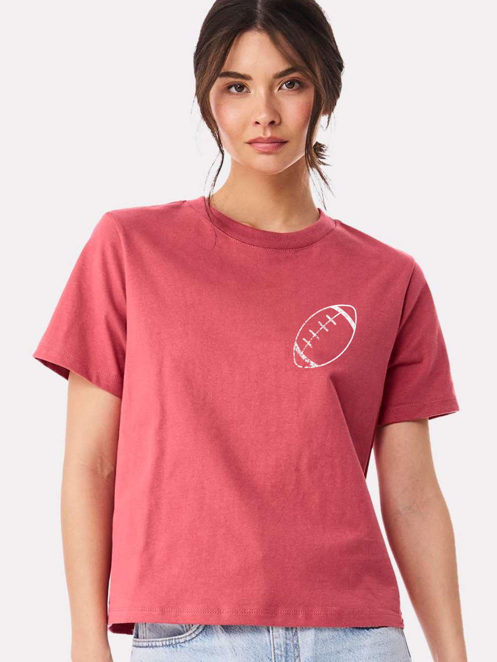 Customized Football Bella + Canvas Heavyweight Boxy T-Shirt