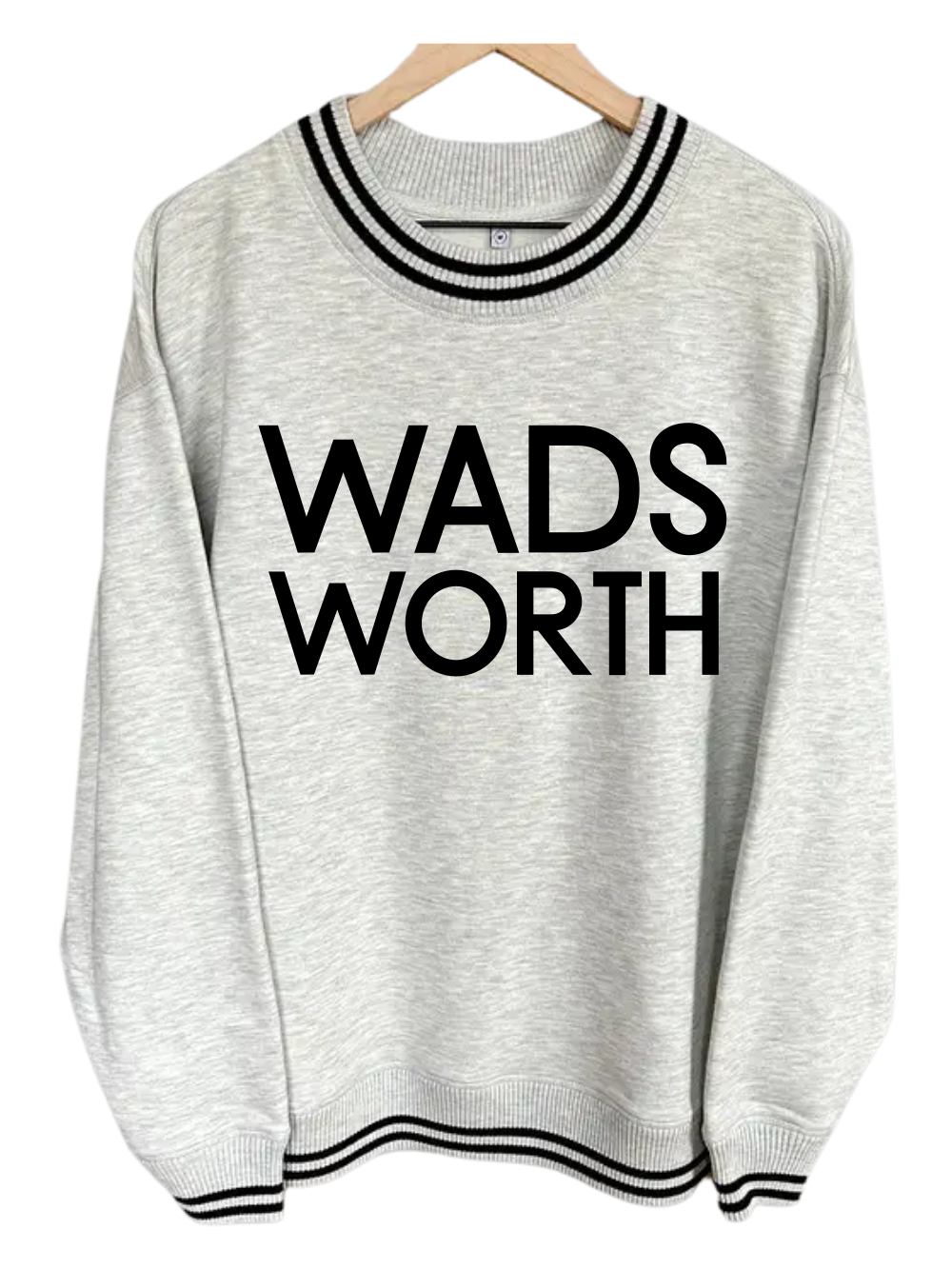 Wadsworth Printed Heather Grey Oversized Varsity Crewneck