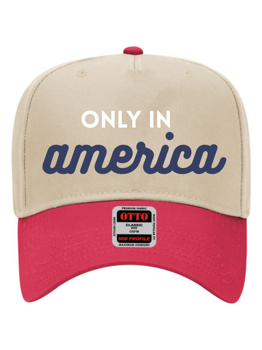 Only In America Embroidered 5 Panel Otto Trucker Hat