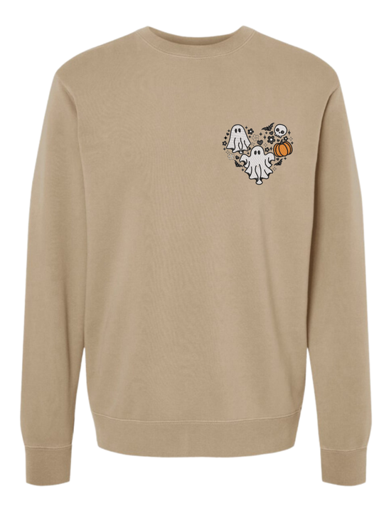 Ghost Heart Embroidered Sweatshirt