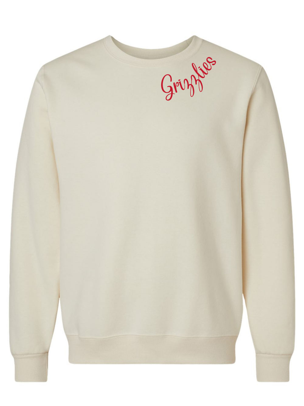 Grizzlies Embroidered Collar Jerzees Eco Premium Soft Blend Crewneck Sweatshirt