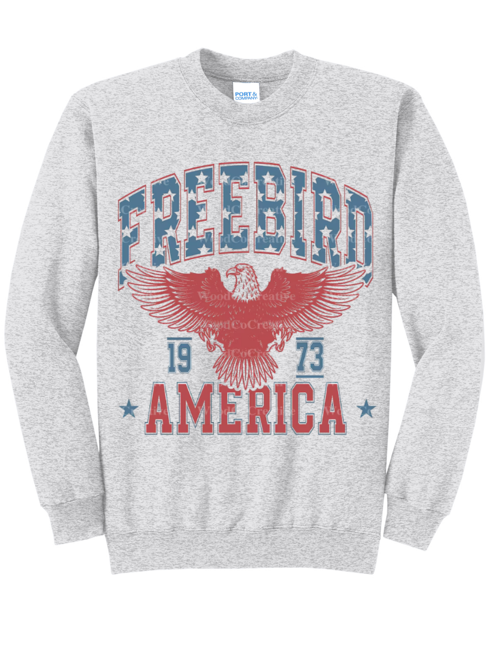 Free Bird America Printed Graphic Crewneck Sweatshirt
