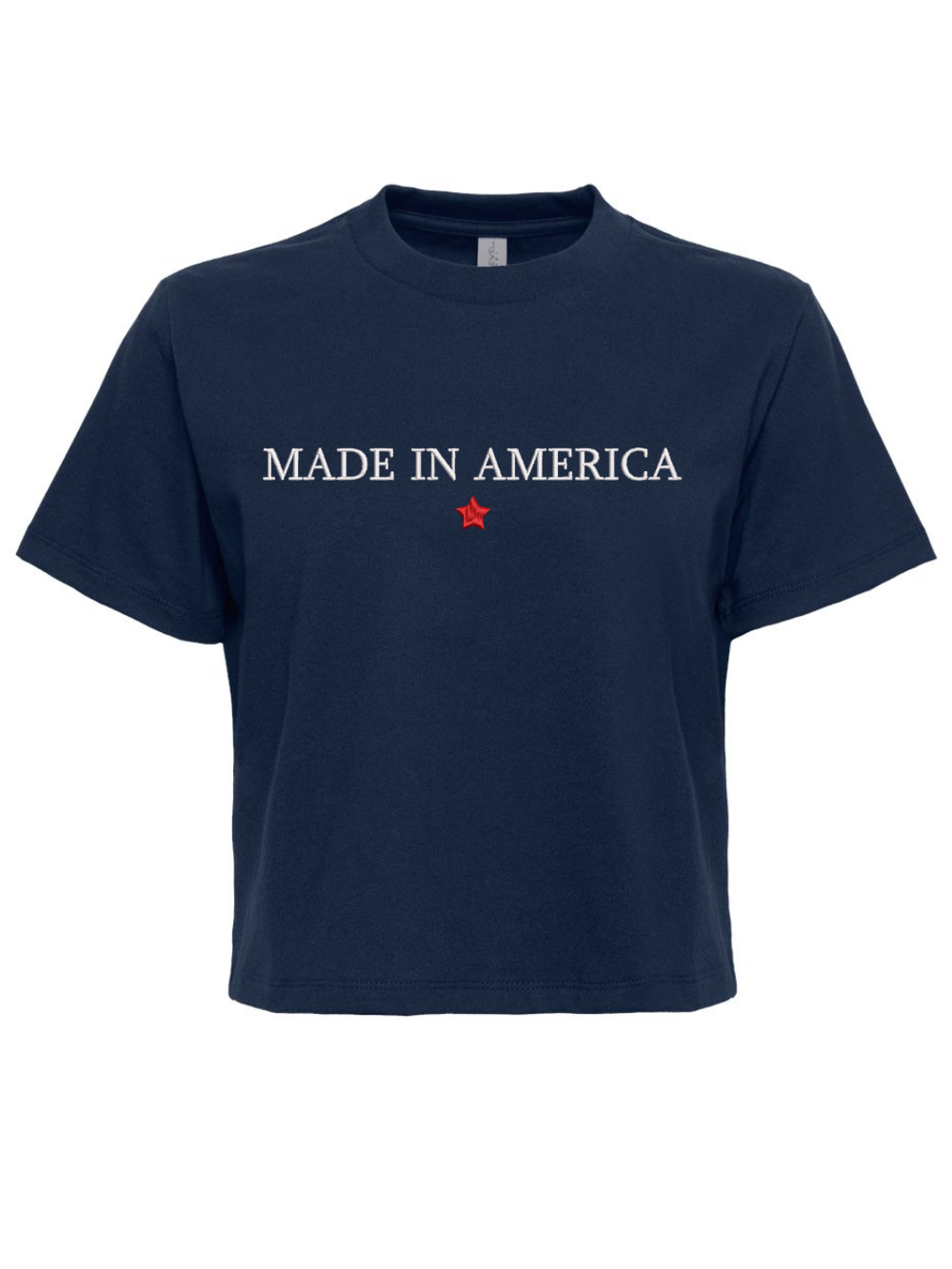 Made In America Embroidered Women's Heavyweight Boxy T-Shirt