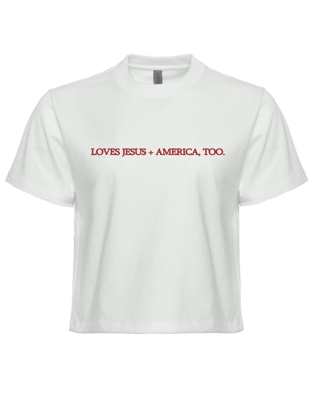 Loves Jesus + America Too Embroidered Heavyweight Boxy T-Shirt