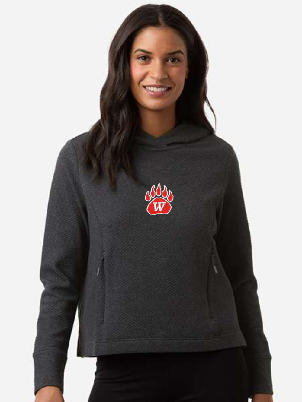 Wadsworth Embroidered Women's Spirit Textured Hooded Pullover