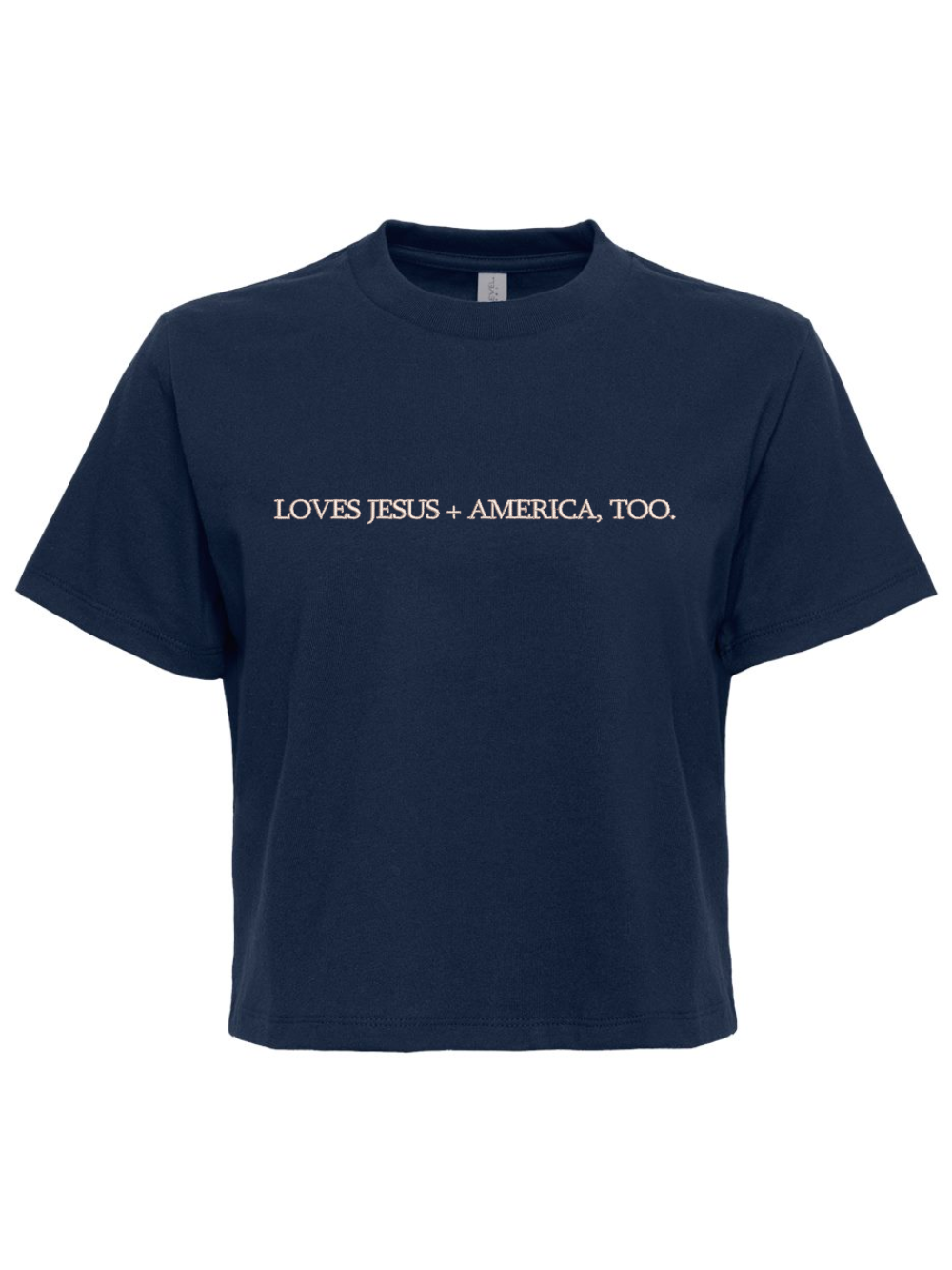 Loves Jesus + America Too Embroidered Heavyweight Boxy T-Shirt