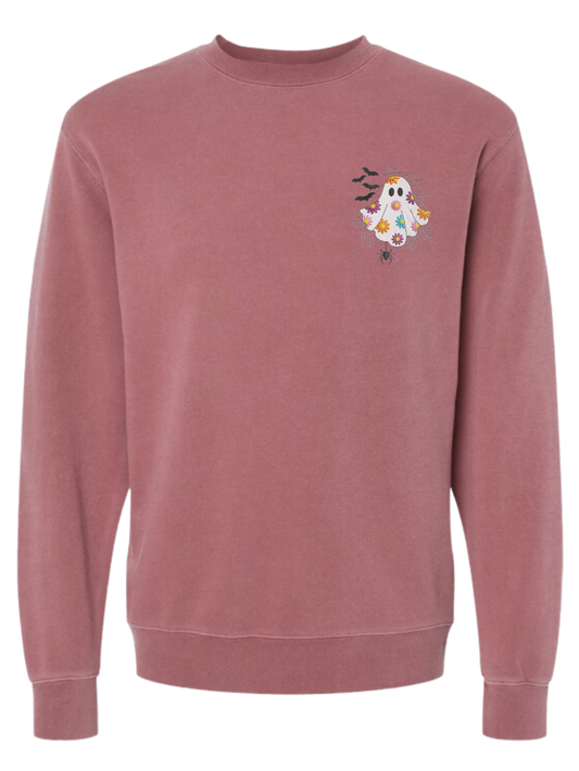 Floral Ghost Embroidered Sweatshirt
