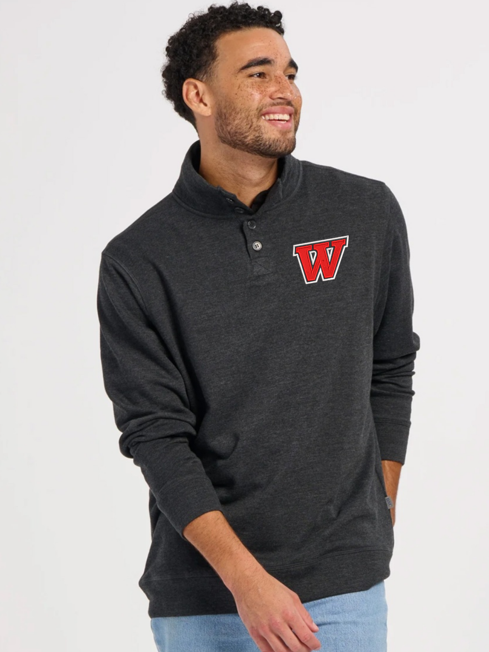 Wadsworth Embroidered Men's French Terry Button Pullover