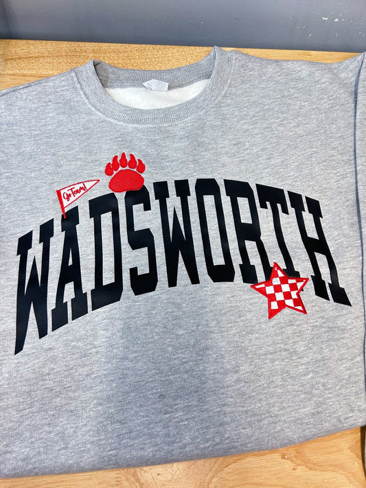 Make It Yours City or Team Printed + Embroidered Icons Boxy Crewneck Sweatshirt