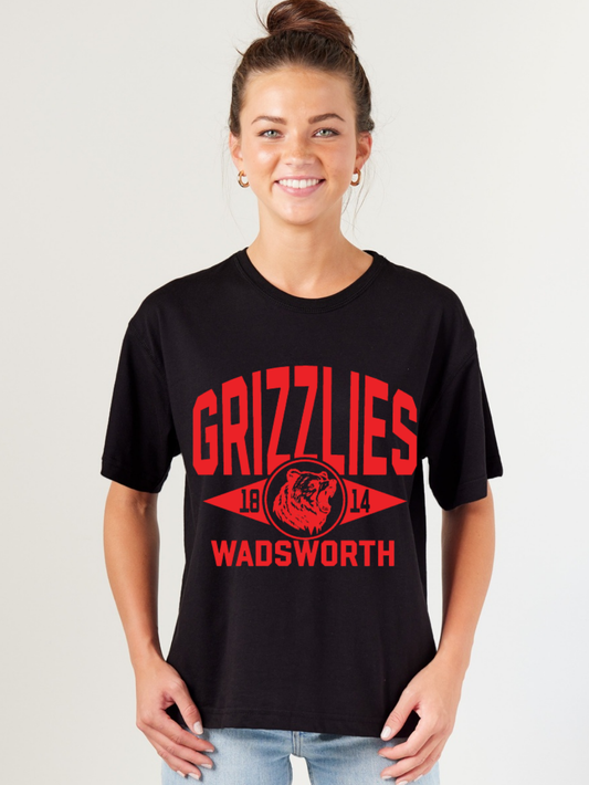 Wadsworth Grizzlies Printed Ladies Boxy Tee