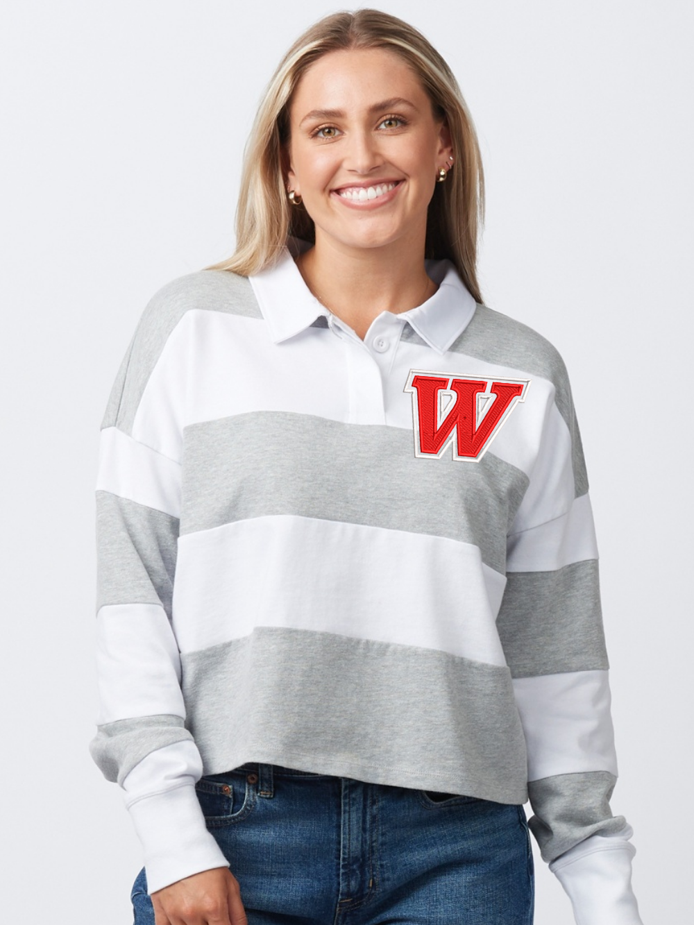 Wadsworth Embroidered Ladies Boxy Rugby Shirt