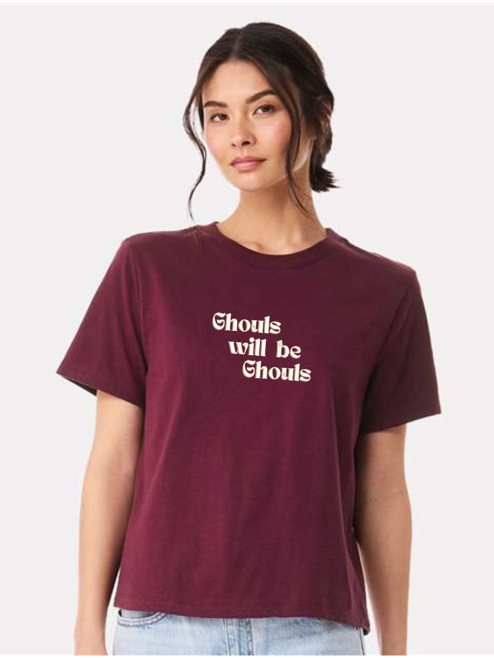 Ghouls Will Be Ghouls Embroidered Women's Heavyweight Boxy Tee