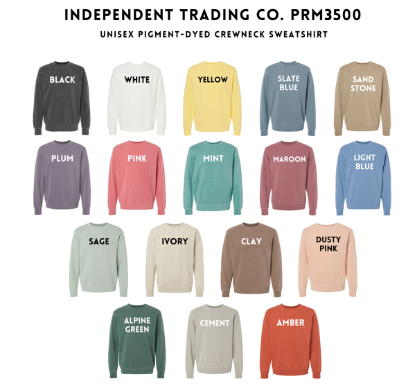 Ghost Drinking Coffee Embroidered Washed Crewneck Sweatshirt