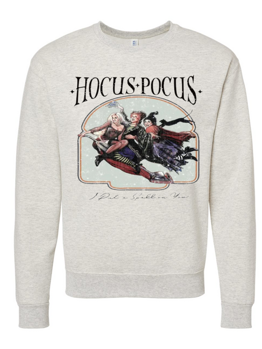Hocus Pocus Sanderson Sisters Crewneck Graphic Heathered Sweatshirt