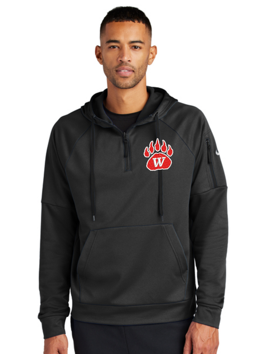 Wadsworth Embroidered Nike Therma-FIT Pocket Quarter Zip Fleece Hoodie