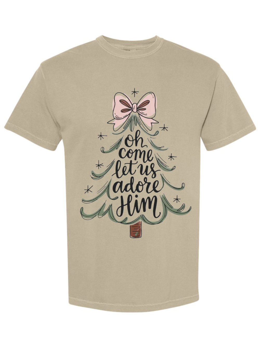 Oh Come Let Us Adore Him Graphic Comfort Color T-Shirt