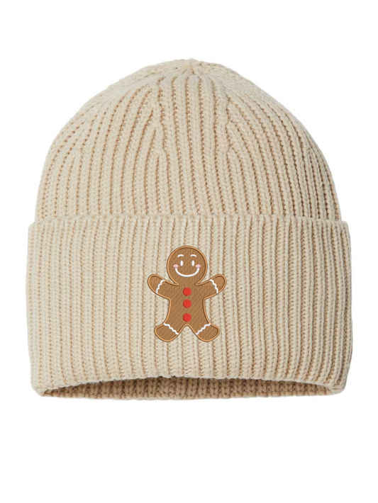 Gingerbread Embroidered Beanie