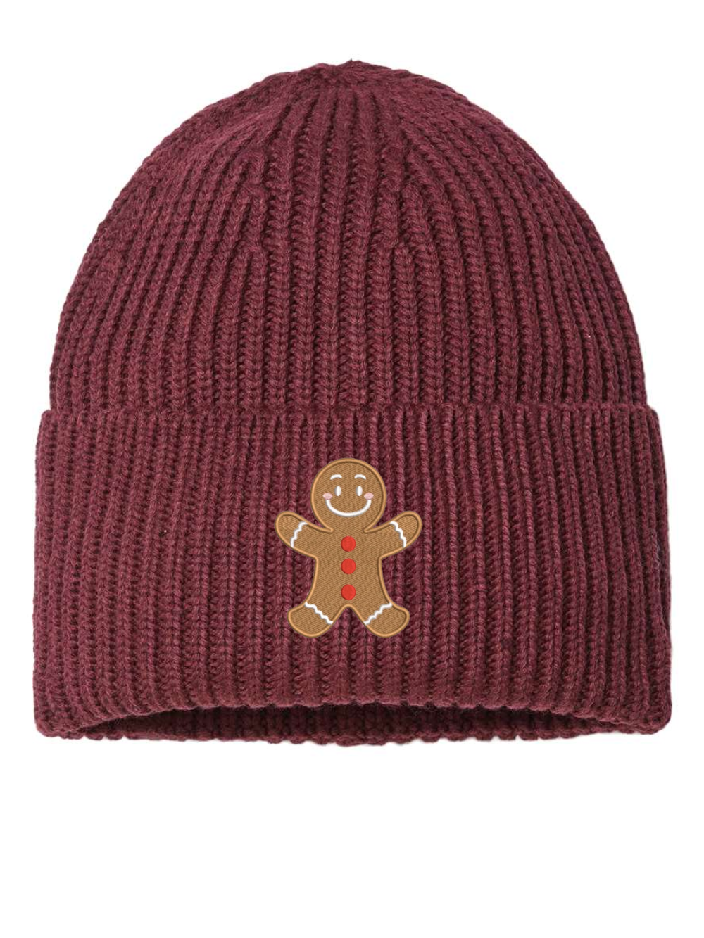 Gingerbread Embroidered Beanie