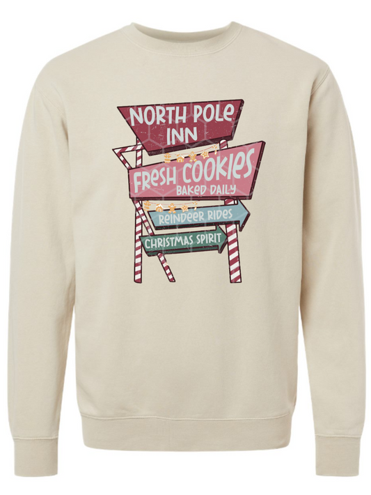 North Pole Inn Graphic Washed Crewneck Sweatshirt