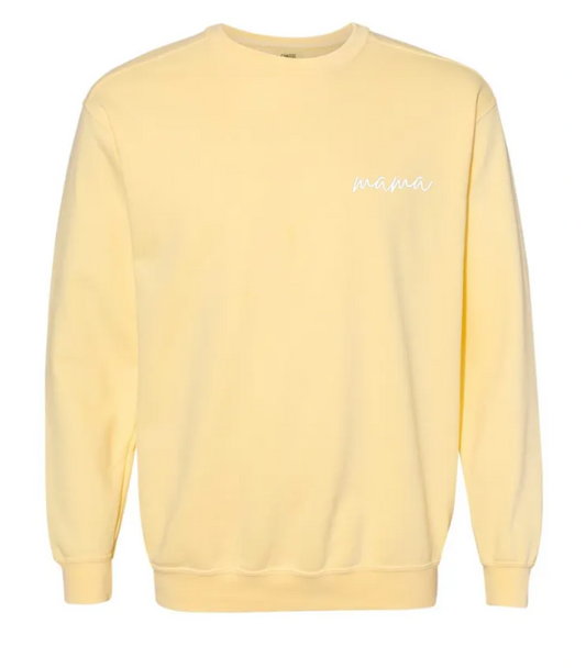 Mama Embroidered Vintage Wash Comfort Colors Sweatshirt