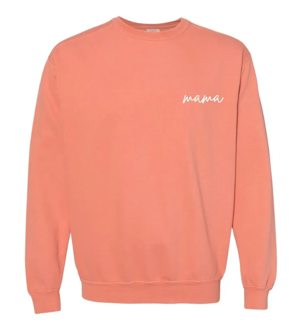 Mama Embroidered Vintage Wash Comfort Colors Sweatshirt