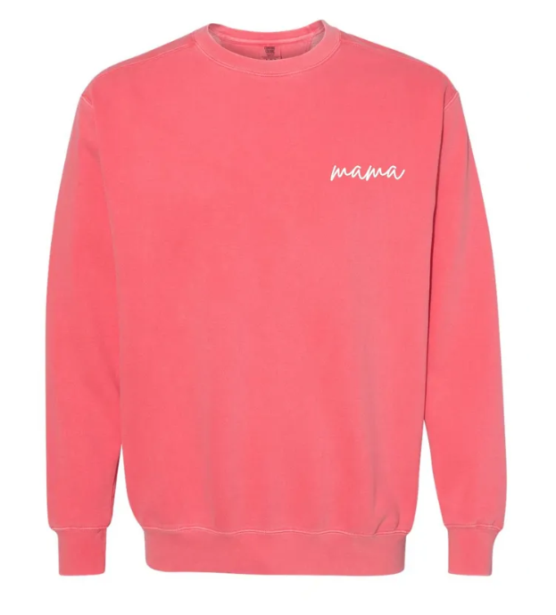 Mama Embroidered Vintage Wash Comfort Colors Sweatshirt