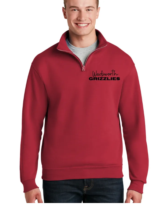 Wadsworth Grizzlies Embroidered Unisex 1/4 Zip Fleece Sweatshirt